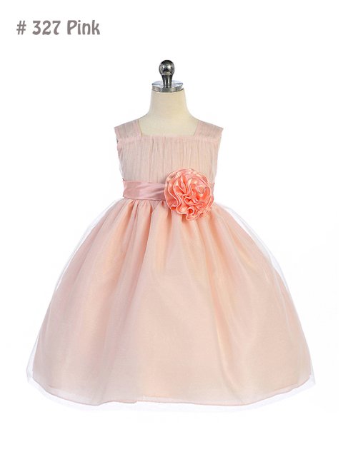 Girls spring pink or ivory dresses